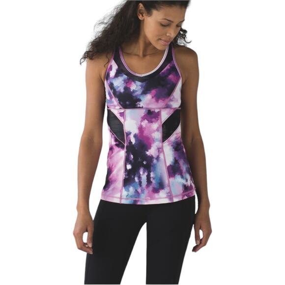 EUC Lululemon Strap It Like It's Hot Tank Blooming Pixie Multi/Black Bra Tank 6 - Picture 3 of 9